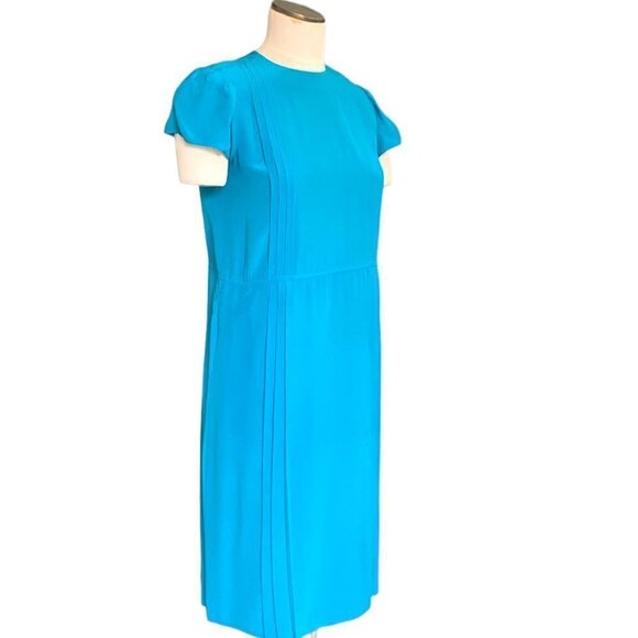 Vintage Anthony Pan for Macy's California 100% Silk Dress Sz 6 Teal #99E - Picture 1 of 6